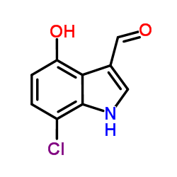 7-Chloro-4-hydroxy-1H-indole-3-carbaldehyde结构式
