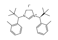 1,3-bis((S)-2,2-dimethyl-1-(o-tolyl)propyl)-4,5-dihydro-1H-imidazol-3-ium iodide结构式