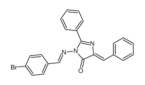 (5Z)-5-benzylidene-3-[(E)-(4-bromophenyl)methylideneamino]-2-phenylimidazol-4-one Structure
