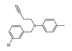 N-(3-bromobenzyl) N-(2-cyanoethyl)-4-methylaniline结构式