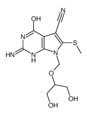 2-amino-7-(1,3-dihydroxypropan-2-yloxymethyl)-6-methylsulfanyl-4-oxo-1H-pyrrolo[2,3-d]pyrimidine-5-carbonitrile Structure