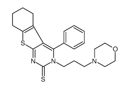 3-(3-morpholin-4-ylpropyl)-4-phenyl-5,6,7,8-tetrahydro-[1]benzothiolo[2,3-d]pyrimidine-2-thione结构式