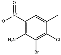 2-Bromo-3-chloro-4-methyl-6-nitro-phenylamine structure