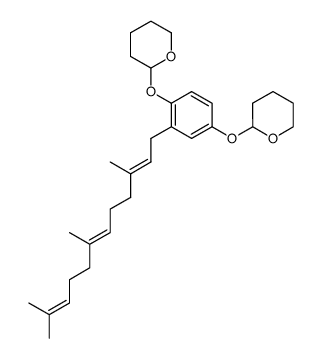 2,2'-((2-((2E,6E)-3,7,11-trimethyldodeca-2,6,10-trien-1-yl)-1,4-phenylene)bis(oxy))bis(tetrahydro-2H-pyran)结构式