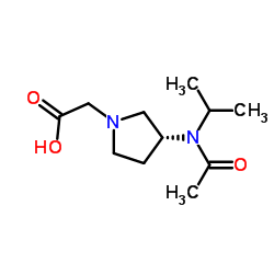{(3R)-3-[Acetyl(isopropyl)amino]-1-pyrrolidinyl}acetic acid Structure