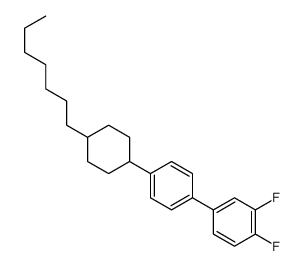 1,2-difluoro-4-[4-(4-heptylcyclohexyl)phenyl]benzene Structure