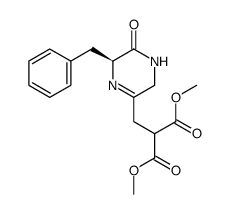 3(S)-Benzyl-5-<(2,2-dimethoxycarbonyl)ethyl>-2-oxo-1,2,3,6-tetrahydropyrazine Structure