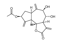 3β-Acetoxy-8α,9β-dihydroxy-1αH,5αH,6βH,7αH-guai-4(15),10(14),11(13)-triene-6,12-olide Structure
