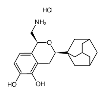 (1S,3R)-3-adamantyl-1-(aminomethyl)-3,4-dihydro-5,6-dihydroxy-1H-2-benzopyran hydrochloride结构式