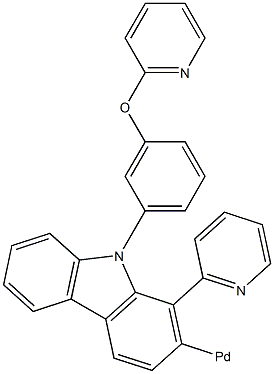 2[-(2-pyridinyl)-9-[3-(2-pyridinyloxy) phenyl]- 9H-Carbazole]Palladium结构式