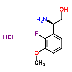 (2R)-2-Amino-2-(2-fluoro-3-methoxyphenyl)ethanol hydrochloride (1:1)结构式