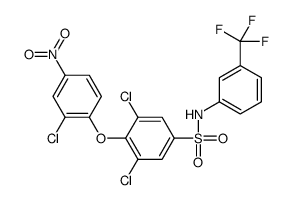 3,5-dichloro-4-(2-chloro-4-nitrophenoxy)-N-[3-(trifluoromethyl)phenyl]benzenesulfonamide Structure