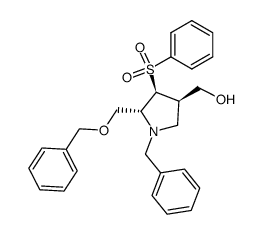 ((3R,4S,5R)-1-benzyl-5-((benzyloxy)methyl)-4-(phenylsulfonyl)pyrrolidin-3-yl)methanol Structure