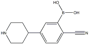 5-(Piperidin-4-yl)-2-cyanophenylboronic acid结构式