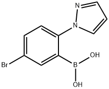 5-Bromo-2-(1H-pyrazol-1-yl)phenylboronic acid结构式