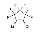 1-lithium 2-chloro perfluoro cyclopentene Structure