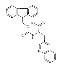 (2S)-2-([(9H-fluoren-9-ylmethoxy)carbonyl]amino)-3-(quinolin-3-yl)propanoic acid structure