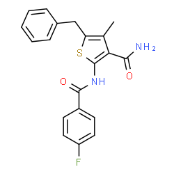 5-Benzyl-2-[(4-fluorobenzoyl)amino]-4-methyl-3-thiophenecarboxamide结构式