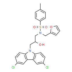 N-(3-(3,6-dichloro-9H-carbazol-9-yl)-2-hydroxypropyl)-N-(furan-2-ylmethyl)-4-methylbenzenesulfonamide Structure
