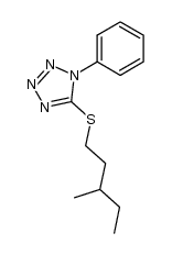 1-Phenyl-5-[thio-((+/-)3'-methylpentyl)]-1H-tetrazole Structure