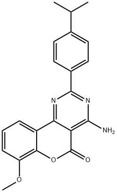 4-Amino-2-(4-isopropylphenyl)-7-methoxy-5H-[1]benzopyrano[4,3-d]pyrimidin-5-one Structure