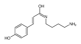 (E)-N-(4-aminobutyl)-3-(4-hydroxyphenyl)prop-2-enamide Structure