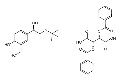 (R)-α1-[[(1,1-dimethylethyl)amino]methyl]-4-hydroxy-1,3-benzenedimethanol D-dibenzoyltartrate结构式