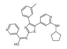 N-[5-[2-(cyclopentylamino)pyridin-4-yl]-4-(3-methylphenyl)-1,3-thiazol-2-yl]pyridine-3-carboxamide Structure