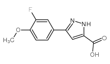 3-(3-fluoro-4-methoxyphenyl)-1h-pyrazole-5-carboxylic acid结构式