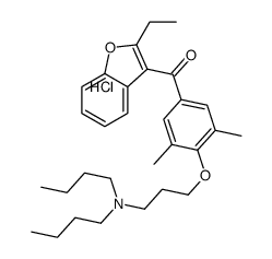 [4-[3-(dibutylamino)propoxy]-3,5-dimethylphenyl]-(2-ethyl-1-benzofuran-3-yl)methanone,hydrochloride Structure