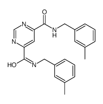 4-N,6-N-bis[(3-methylphenyl)methyl]pyrimidine-4,6-dicarboxamide结构式