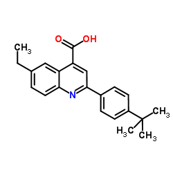 6-Ethyl-2-[4-(2-methyl-2-propanyl)phenyl]-4-quinolinecarboxylic acid结构式