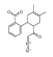 2-diazonio-1-[3,4-dimethyl-6-(2-nitrophenyl)cyclohex-3-en-1-yl]ethenolate结构式