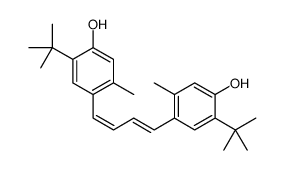 2-tert-butyl-4-[4-(5-tert-butyl-4-hydroxy-2-methylphenyl)buta-1,3-dienyl]-5-methylphenol结构式