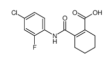 2-(4-chloro-2-fluorophenylaminocarbonyl)-1-cyclohexene-1-carboxylic acid结构式