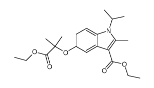 5-(1-Ethoxycarbonyl-1-methyl-ethoxy)-1-isopropyl-2-methyl-1H-indole-3-carboxylic acid ethyl ester Structure