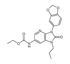 (3-benzo[1,3]dioxol-5-yl-2-oxo-1-propyl-2,3-dihydro-1H-imidazo[4,5-b]pyridin-6-yl)-carbamic acid ethyl ester Structure