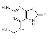 3-amino-5-ethylamino-9-thia-2,4,7-triazabicyclo[4.3.0]nona-1,3,5-triene-8-thione structure