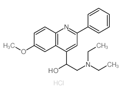 4-Quinolinemethanol, a-[(diethylamino)methyl]-6-methoxy-2-phenyl-,hydrochloride (1:2)结构式