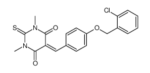 5-[[4-[(2-chlorophenyl)methoxy]phenyl]methylidene]-1,3-dimethyl-2-sulfanylidene-1,3-diazinane-4,6-dione结构式