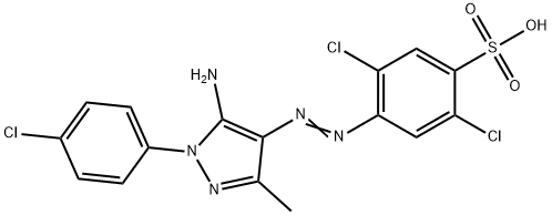 2,5-Dichloro-4-[5-amino-1-(4-chlorophenyl)-3-methyl-1H-pyrazole-4-ylazo]benzenesulfonic acid结构式