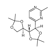 4-(1,2:3,4-di-O-isopropylidene-D-arabino-tetritol-1-yl)-2-methylpyrimidine Structure