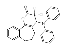 3,3-dichloro-4-(N-phenylanilino)-4,5,6,7-tetrahydrobenzo[1,2]cyclohepta[6,7-d]pyran-2-one Structure