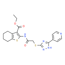 ethyl 2-[({[5-(pyridin-4-yl)-4H-1,2,4-triazol-3-yl]sulfanyl}acetyl)amino]-4,5,6,7-tetrahydro-1-benzothiophene-3-carboxylate结构式