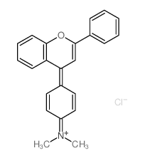 Dimethyl(4-(2-phenyl-4H-chromen-4-ylidene)-2,5-cyclohexadien-1-ylidene)-.lambda.~5~-azane结构式