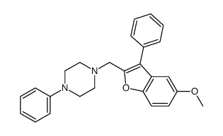 1-[(5-methoxy-3-phenyl-1-benzofuran-2-yl)methyl]-4-phenylpiperazine结构式