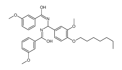 N-[(4-heptoxy-3-methoxyphenyl)-[(3-methoxybenzoyl)amino]methyl]-3-methoxybenzamide Structure
