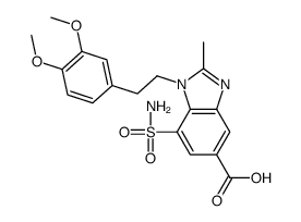 1-[2-(3,4-dimethoxyphenyl)ethyl]-2-methyl-7-sulfamoylbenzimidazole-5-carboxylic acid Structure