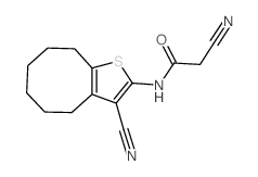 2-cyano-N-(3-cyano-4,5,6,7,8,9-hexahydrocycloocta[b]thien-2-yl)acetamide structure