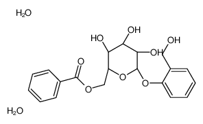 [(2R,3S,4S,5R,6S)-3,4,5-trihydroxy-6-[2-(hydroxymethyl)phenoxy]oxan-2-yl]methyl benzoate,dihydrate Structure